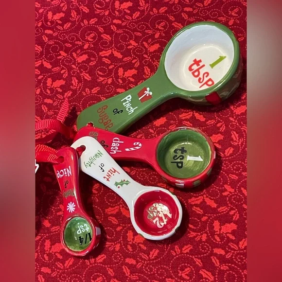 Pier 1 Imports Holiday Ceramic Measuring Spoon Set – Hand-Painted,  Early 2000s - Picture 2 of 5